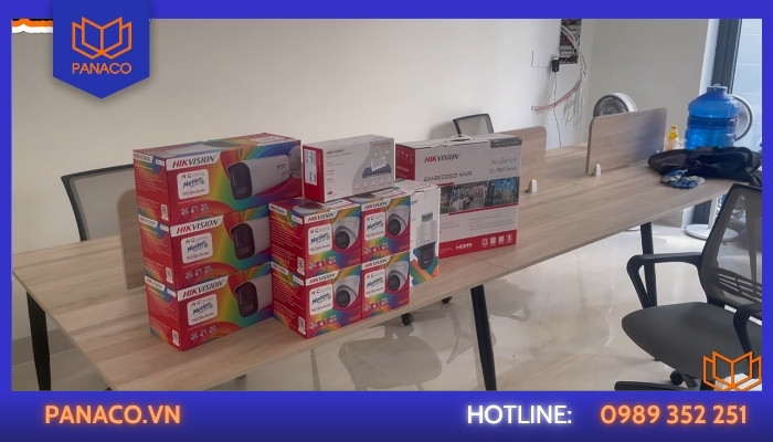 Panaco tập kết vật tư lắp đặt hệ thống camera văn phòng