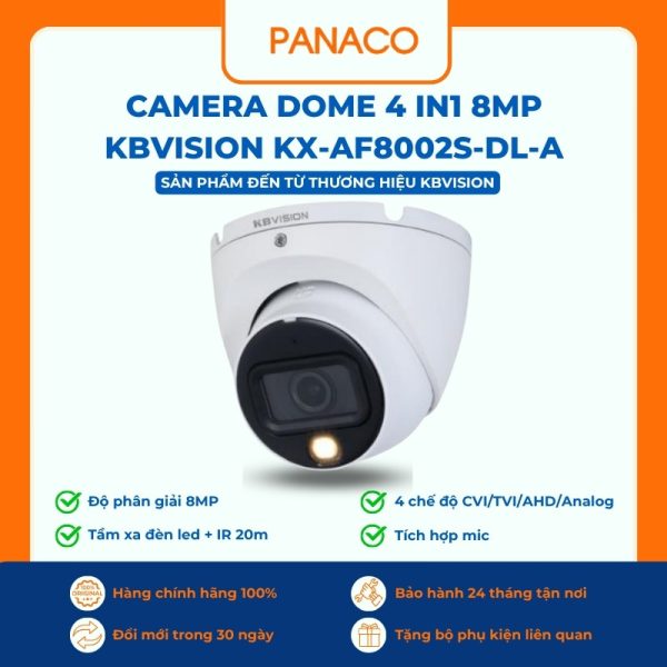 Camera Dome 4 in1 8MP Kbvision KX-AF8002S-DL-A