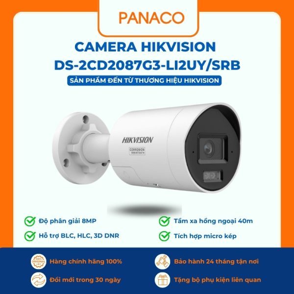 Camera Hikvision DS-2CD2087G3-LI2UY/SRB