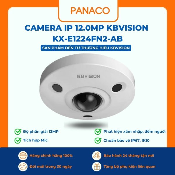 Camera IP 12.0MP Kbvision KX-E1224FN2-AB
