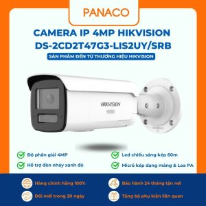 Camera IP 4MP Hikvision DS-2CD2T47G3-LIS2UY/SRB