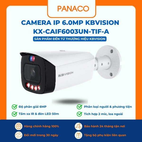 Camera IP 6.0MP Kbvision KX-CAiF6003UN-TiF-A