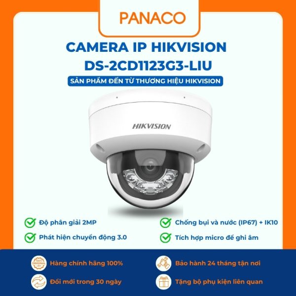 Camera IP Hikvision DS-2CD1123G3-LIU 2MP