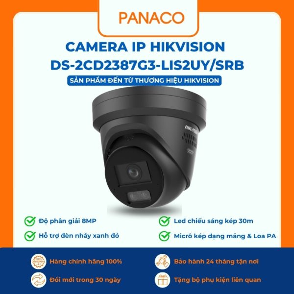 Camera IP DS-2CD2387G3-LIS2UY/SRB 8MP Hikvision