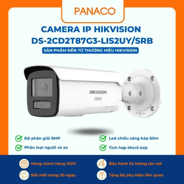Camera IP hikvision DS-2CD2T87G3-LIS2UY/SRB