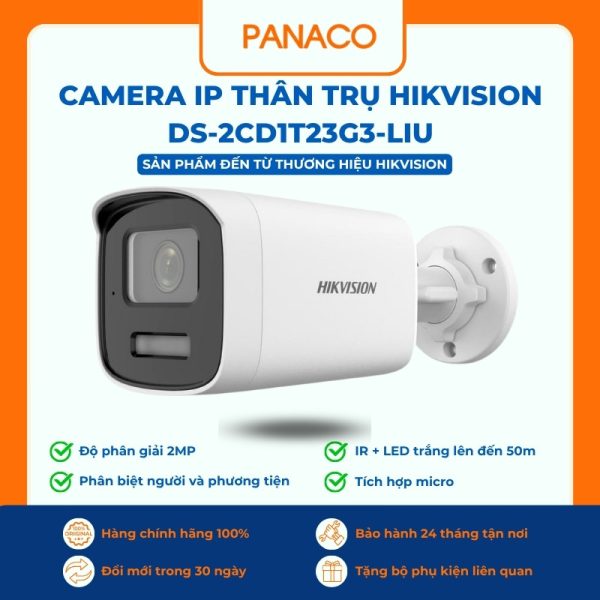 Camera IP thân trụ Hikvision DS-2CD1T23G3-LIU 4MP