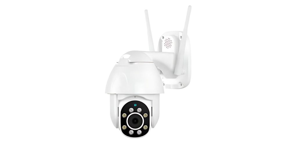 Camera xoay ngoài trời bắt ngàm trên tường ở độ cao ngang mái che