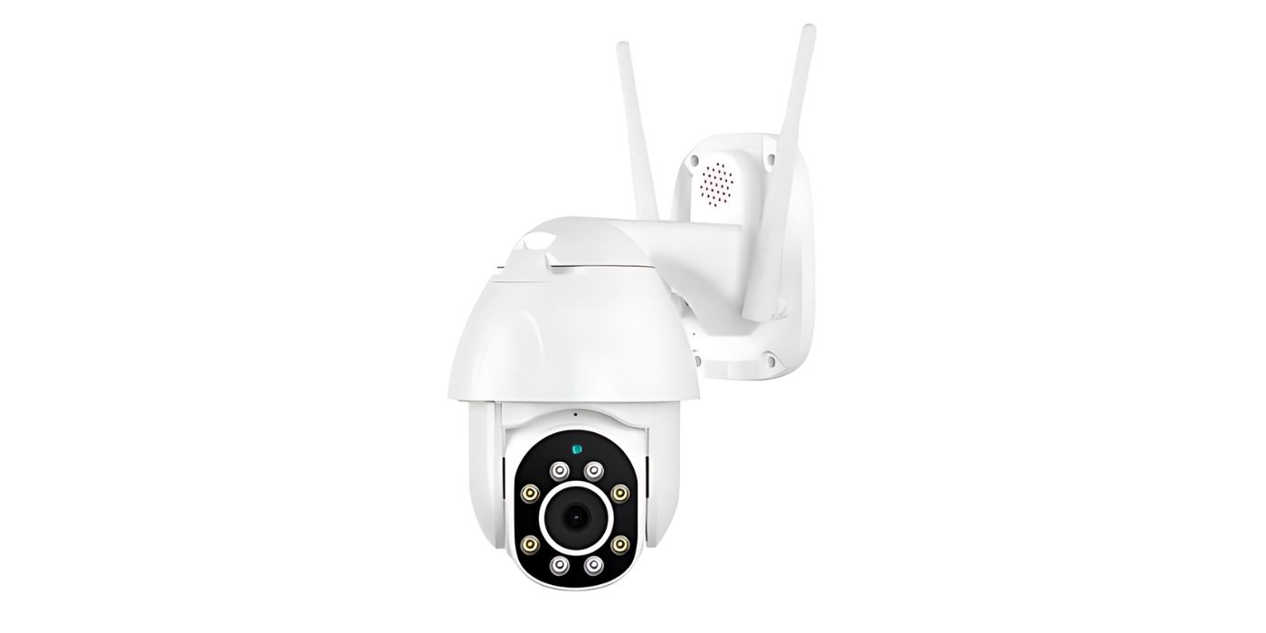 Camera xoay ngoài trời bắt ngàm trên tường ở độ cao ngang mái che