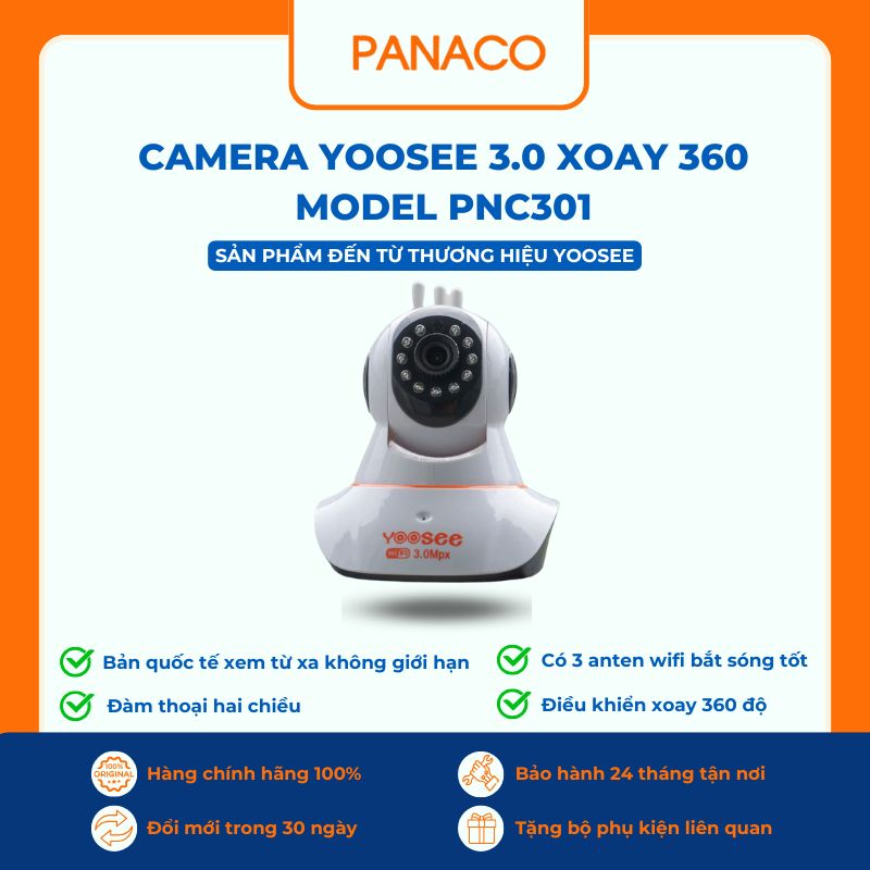 Camera yoosee có tốt không: mã PNC301 3.0MP xoay 360 giá 399.000đ