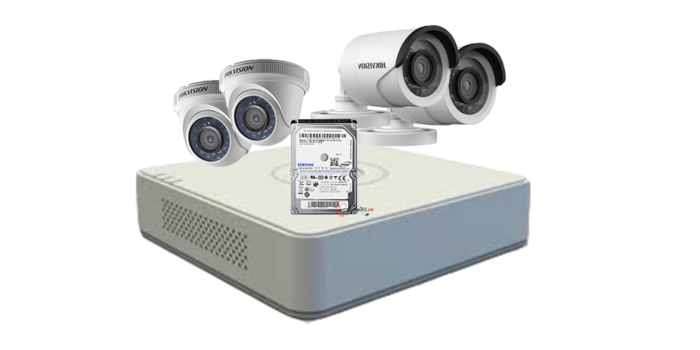 Camera có dây tốt nhất cho nhà phố là bộ bốn mắt kèm đầu ghi