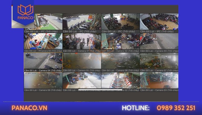 Màn hình 16 kênh dùng nghiệm thu từng mắt camera sau khi chốt báo giá