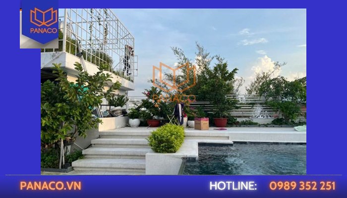 Khảo sát khuôn viên có hồ bơi khi tư vấn lắp đặt camera giám sát