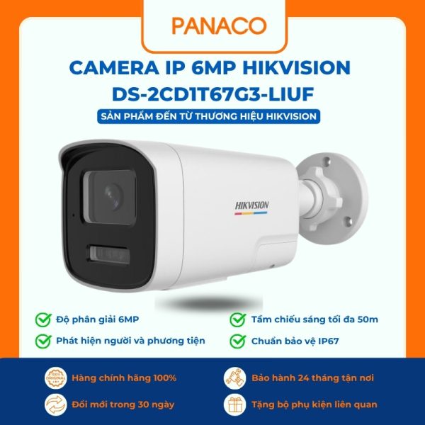 Camera IP 6MP Hikvision DS-2CD1T67G3-LIUF