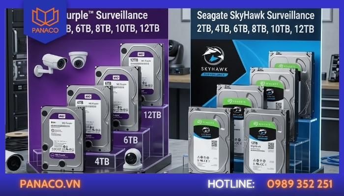 So sánh dung lượng WD Purple và Seagate SkyHawk