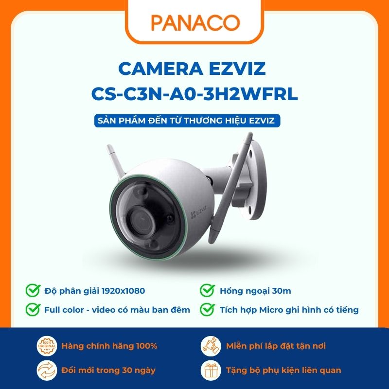 Camera thân trụ Ezviz CS-C3N-A0-3H2WFRL có micro, đặt dọc hành lang công ty