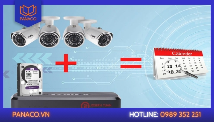 Đầu ghi camera lưu được bao nhiêu ngày tính từ số camera và ổ cứng