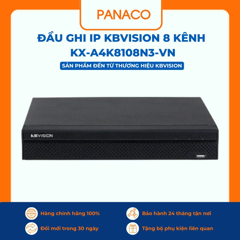 Đầu ghi IP Kbvision KX-A4K8108N3-VN với ổ 20TB lưu được bao nhiêu ngày tùy camera